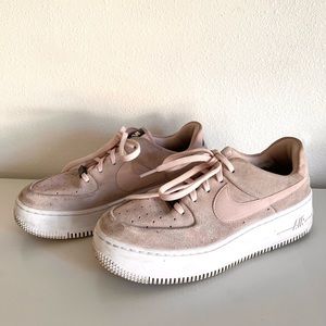 Nike Pink suede air force 1’s